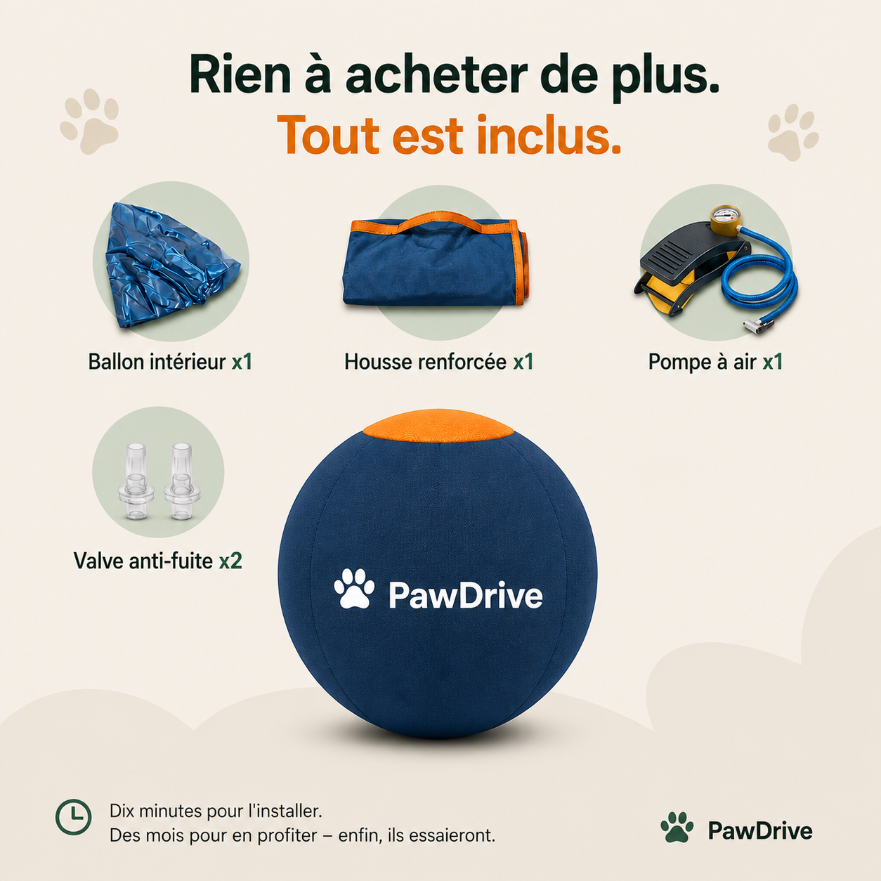 PawDrive™ La balle interactive ultra-résistante